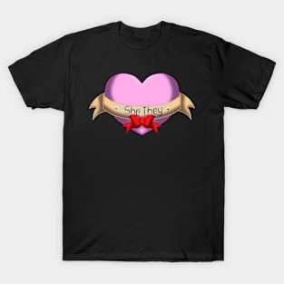 She they pronouns heart T-Shirt